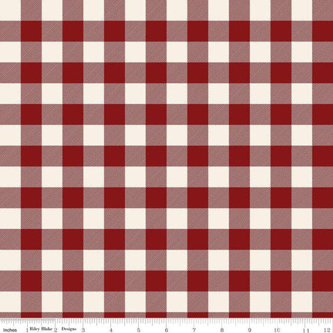 SALE Christmas Traditions Plaid Red - Riley Blake Designs - Red Cream Plaid  - Quilting Cotton Fabric