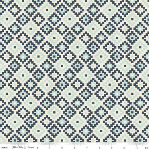 CLEARANCE Woodland Spring God's Eye Navy - Riley Blake Designs - Blue Geometric -  Quilting Cotton Fabric