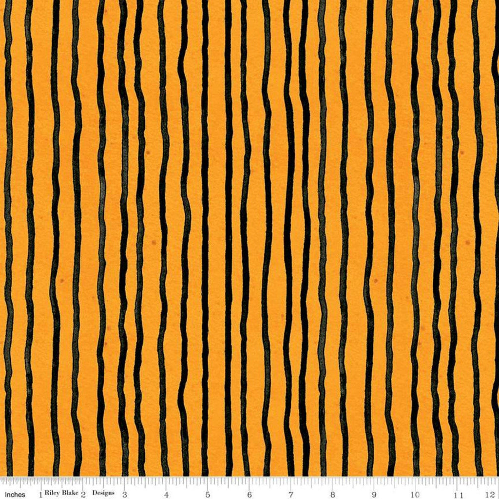 SALE Goose Tales Wavy Stripes Orange - Riley Blake Designs - Halloween Striped Stripe - Quilting Cotton Fabric