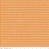 CLEARANCE Goose Tales Text Orange - Riley Blake Designs - Halloween Nursery Rhymes Words -  Quilting Cotton Fabric