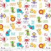 8" End of Bolt - DEAL Fisher-Price Main White - Riley Blake - Toys Animals Color Names Text - Quilting Cotton Fabric - Licensed Product