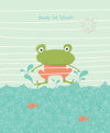CLEARANCE Ready Set Splash! Panel P9898 Coral - Riley Blake Designs - Frog Sun Water Bubbles Orange Fish - Quilting Cotton Fabric