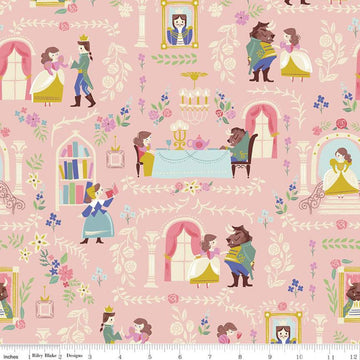 Beauty & the Beast Main C9530 Pink - Riley Blake Designs - Fairy Tale - Quilting Cotton Fabric