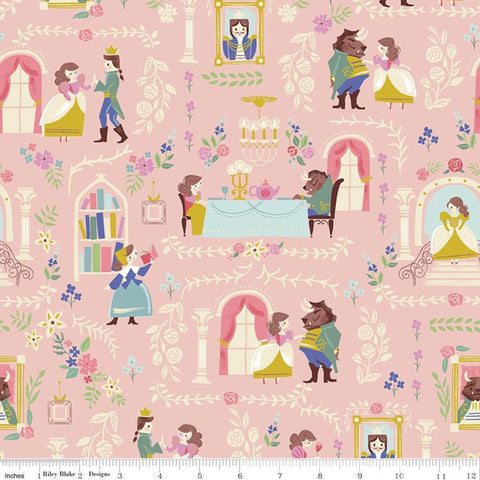 Beauty and the Beast Main C9530 Pink - Riley Blake Designs - Fairy Tale - Quilting Cotton Fabric