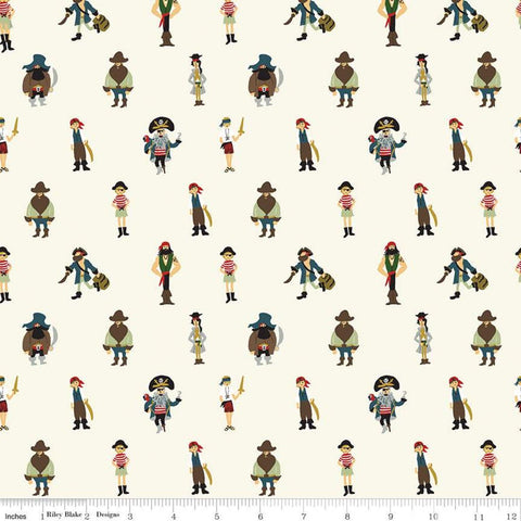 CLEARANCE Pirate Tales Pirates C9682 Cream - Riley Blake Designs - Quilting Cotton Fabric
