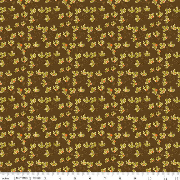 CLEARANCE Give Thanks Blossoms C9523 Brown - Riley Blake Designs - Thanksgiving Autumn Fall Floral Flowers -  Quilting Cotton Fabric