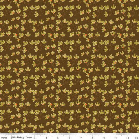 SALE Give Thanks Blossoms C9523 Brown - Riley Blake Designs - Thanksgiving Autumn Fall Floral Flowers -  Quilting Cotton Fabric