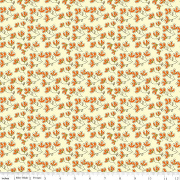 CLEARANCE Give Thanks Blossoms C9523 Cream - Riley Blake Designs - Thanksgiving Autumn Fall Floral Flowers - Quilting Cotton Fabric