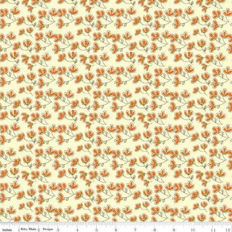 CLEARANCE Give Thanks Blossoms C9523 Cream - Riley Blake Designs - Thanksgiving Autumn Fall Floral Flowers - Quilting Cotton Fabric