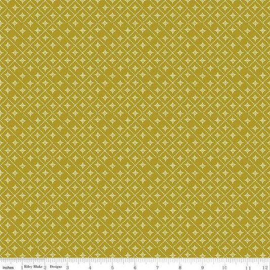CLEARANCE Give Thanks Diamonds C9524 Olive - Riley Blake Designs - Thanksgiving Autumn Fall Geometric Green Cream -  Quilting Cotton Fabric