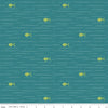 SALE Ready Set Splash! Fish C9891 Teal- Riley Blake Designs - Fish Waves Blue Green - Quilting Cotton Fabric