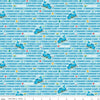 SALE 34" End of Bolt - The Little Engine That Could I Think I Can C9993 Blue - Riley Blake - Train Engine Text - Quilting Cotton Fabric