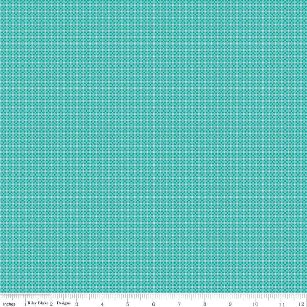 SALE Prim Dot C9696 Cottage - Riley Blake Designs - Blue Green Aqua  Dots - Quilting Cotton Fabric