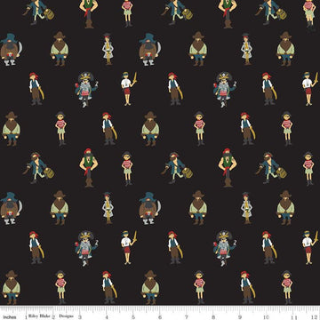 20" End of Bolt - CLEARANCE Pirate Tales Pirates C9682 Black - Riley Blake Designs - Quilting Cotton Fabric
