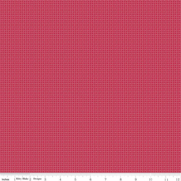 SALE Prim Stitches C9703 Jazzberry - Riley Blake Designs -  Dots Red  - Quilting Cotton Fabric