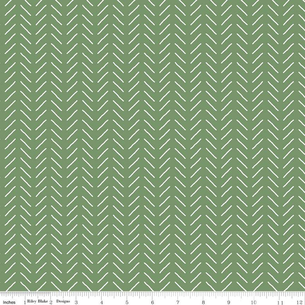 SALE Fleur Bias Lines C9876 Green - Riley Blake Designs - Geometric Dashes Stripes Stripe Green White -  Quilting Cotton Fabric