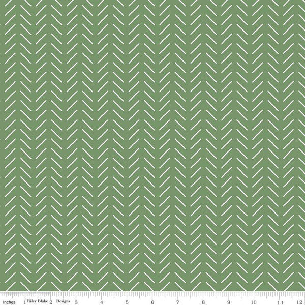 SALE Fleur Bias Lines C9876 Green - Riley Blake Designs - Geometric Dashes Stripes Stripe Green White -  Quilting Cotton Fabric