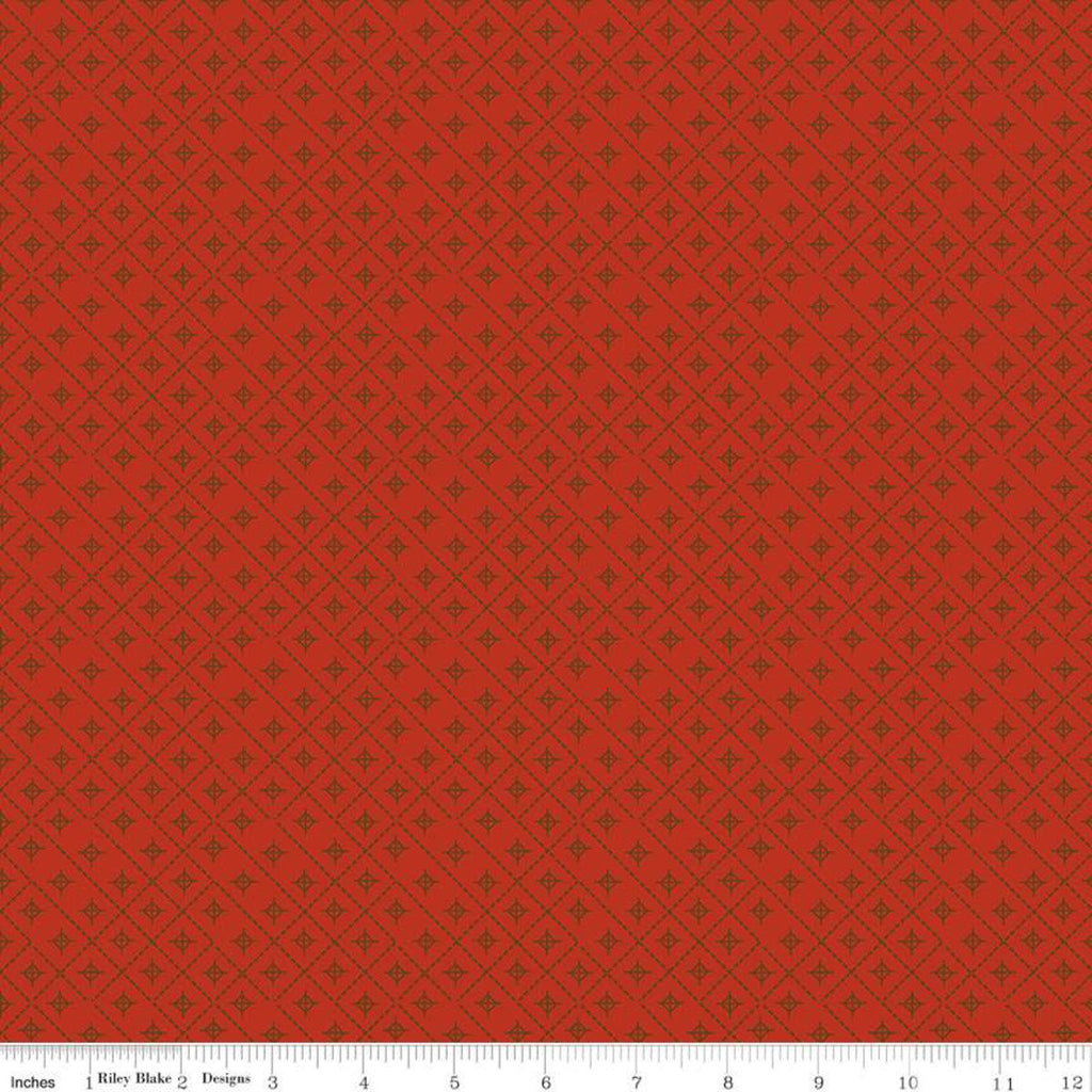 SALE Give Thanks Diamonds C9524 Red - Riley Blake Designs - Thanksgiving Autumn Fall Geometric Compass -  Quilting Cotton Fabric