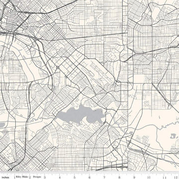 Destinations Map C10030 Cream - Riley Blake Designs - Grid City Streets Waterways DIGITALLY PRINTED - Quilting Cotton Fabric