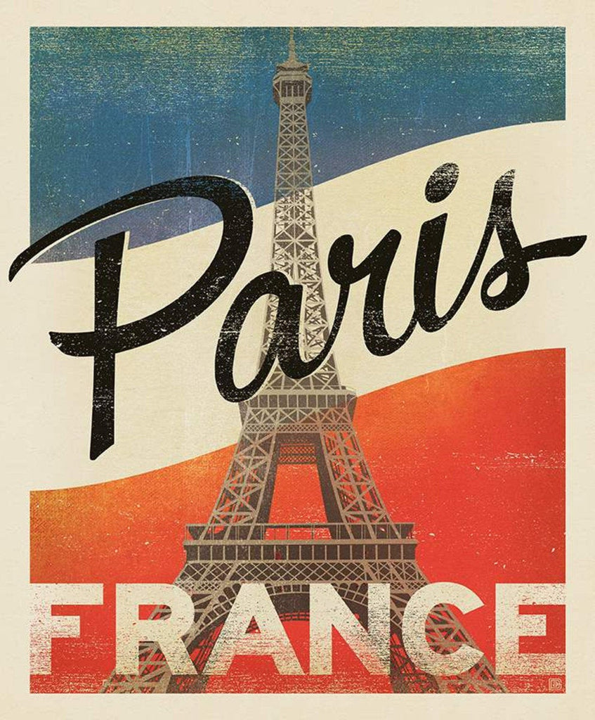 SALE Destinations Poster Panel P10026 Paris by Riley Blake Designs - Eiffel Tower France - Quilting Cotton Fabric