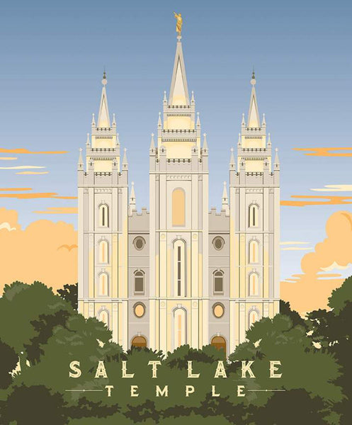 SALE Temples Salt Lake Panel P9860 by Riley Blake Designs - Church of Jesus Christ of Latter-day Saints Temple  - Quilting Cotton Fabric