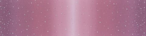 SALE Ombre Fairy Dust METALLIC 10871 Mauve - Moda - Light to Darker Purple with Silver SPARKLE Stars - Quilting Cotton Fabric