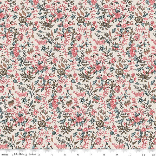 SALE Jane Austen at Home C10009 Harriet - Riley Blake Designs - Cream Historical Reproductions - Quilting Cotton Fabric - Licensed Product