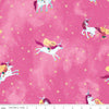 SALE SALE Uni the Unicorn Main C9980 Pink - Riley Blake Designs - Fantasy Amy Krouse Rosenthal Girl Stars Dots - Quilting Cotton Fabric