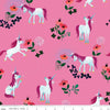 DEAL Uni the Unicorn Toss C9981 Pink - Riley Blake Designs - Fantasy Juvenile Flowers Dandelions - Quilting Cotton Fabric