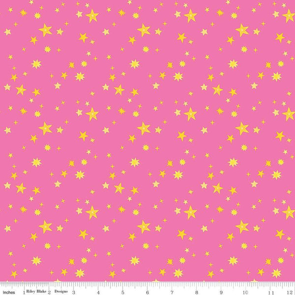 SALE Uni the Unicorn Stars C9984 Pink - Riley Blake Designs - Fantasy Juvenile Amy Krouse Rosenthal - Quilting Cotton Fabric