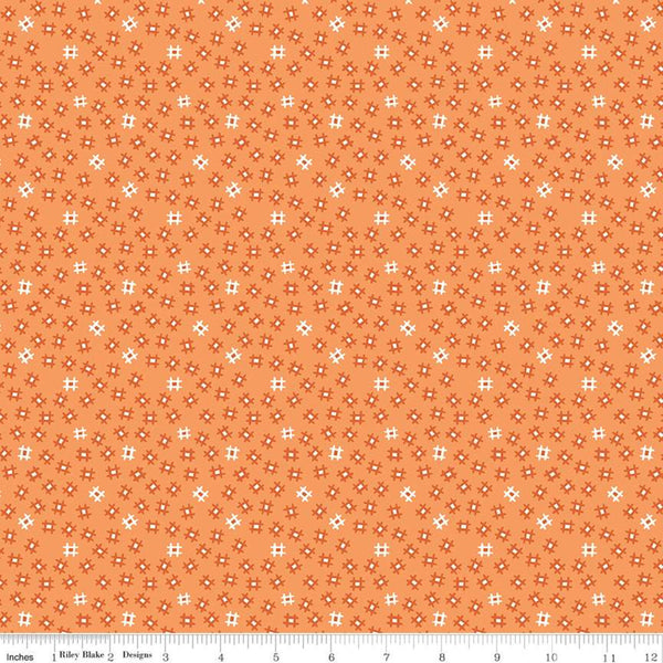 SALE Prim Small Churn Dash C9695 Melon - Riley Blake Designs - Orange  Tic-Tac-Toes - Quilting Cotton Fabric