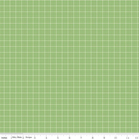 SALE Prim Evenweave C9697 Granny Apple - Riley Blake Designs - Green Graph Paper Grid Plaid - Quilting Cotton Fabric