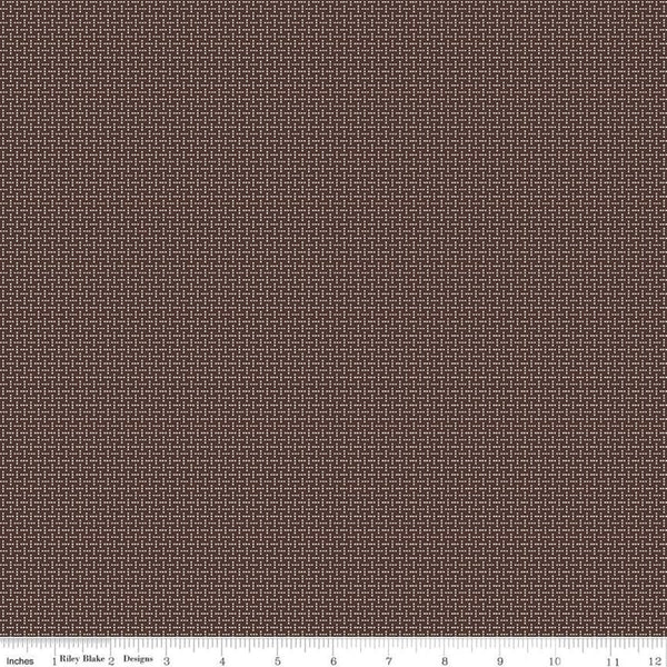 Prim Stitches C9703 Raisin - Riley Blake Designs -  Dots Brown  - Quilting Cotton Fabric