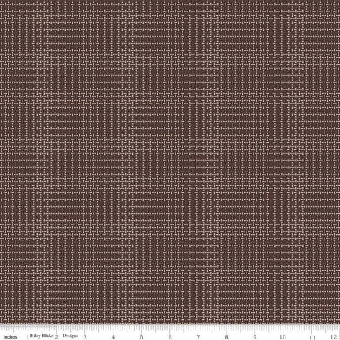 Prim Stitches C9703 Raisin - Riley Blake Designs -  Dots Brown  - Quilting Cotton Fabric