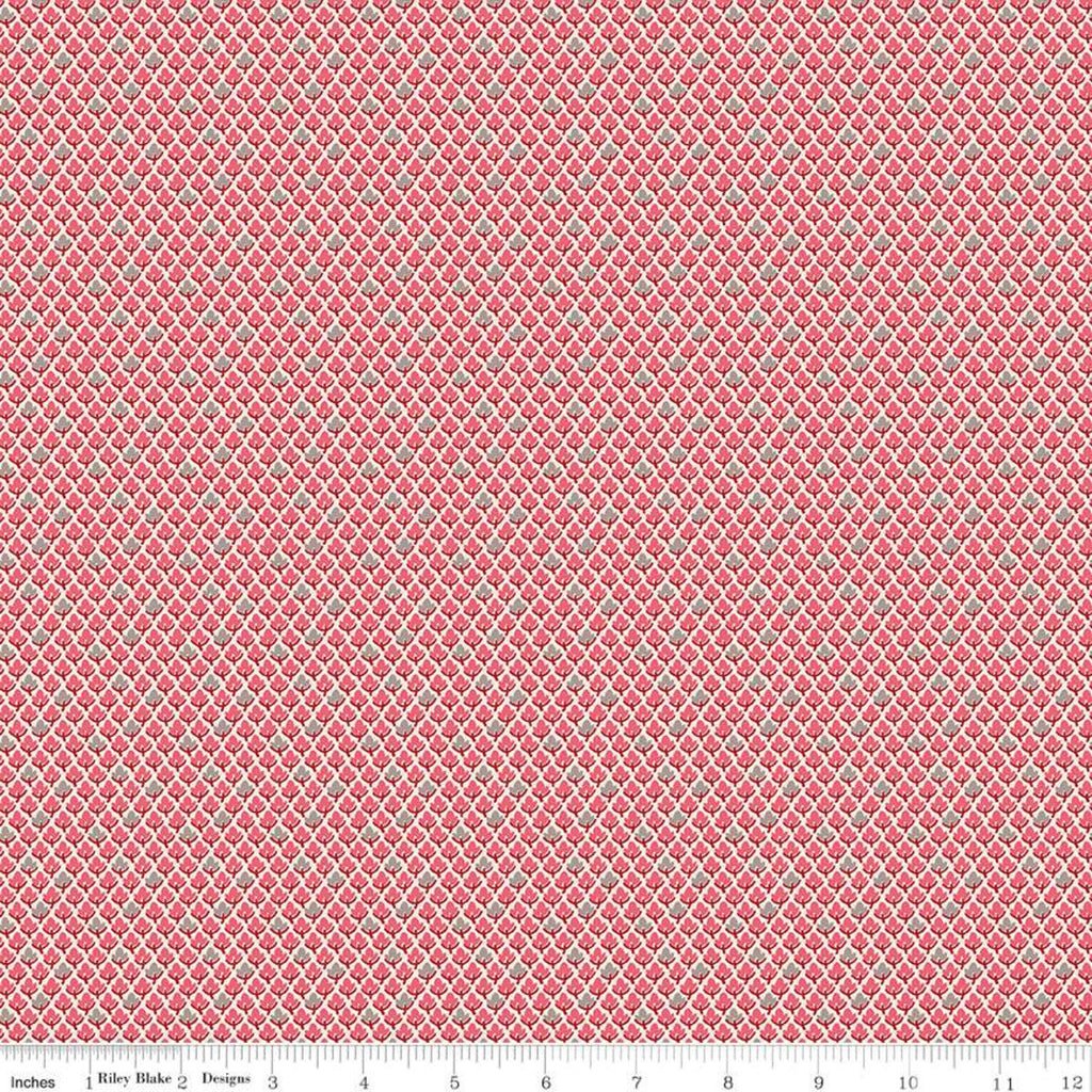 CLEARANCE Prim Leaves C9700 Tea Rose - Riley Blake Designs - Small Pink Leaves - Quilting Cotton Fabric