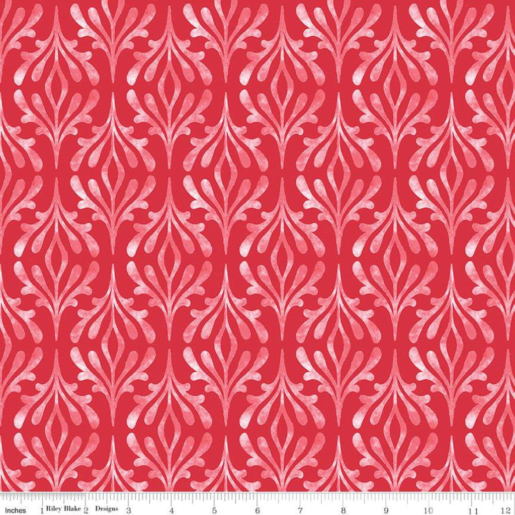 Fat Quarter End of Bolt - CLEARANCE Glohaven Damask C9833 Pink - Riley Blake - Tone on Tone Watercolor Pattern -  Quilting Cotton Fabric