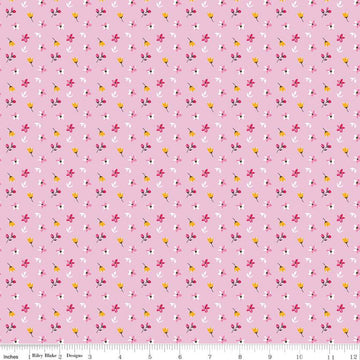 SALE Fleur Petite Flowers C9874 Light Pink - Riley Blake Designs - Floral Flower Flowers -  Quilting Cotton Fabric