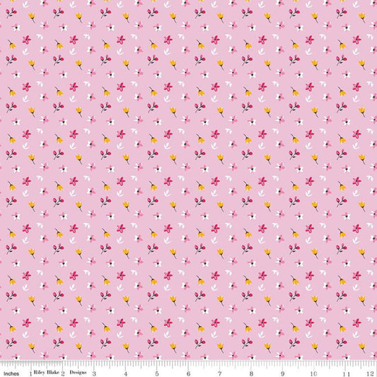 SALE Fleur Petite Flowers C9874 Light Pink - Riley Blake Designs - Floral Flower Flowers -  Quilting Cotton Fabric