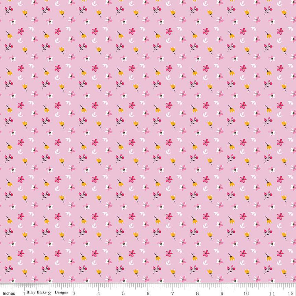 SALE Fleur Petite Flowers C9874 Light Pink - Riley Blake Designs - Floral Flower Flowers -  Quilting Cotton Fabric
