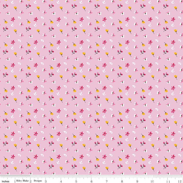 SALE Fleur Petite Flowers C9874 Light Pink - Riley Blake Designs - Floral Flower Flowers -  Quilting Cotton Fabric