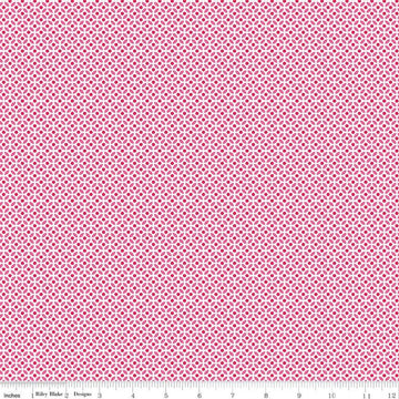 CLEARANCE Fleur Circles C9875 Pink - Riley Blake Designs - Geometric Pink White -  Quilting Cotton Fabric