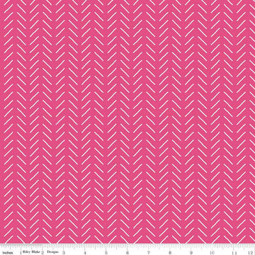 21" End of Bolt - SALE Fleur Bias Lines C9876 Dark Pink - Riley Blake - Geometric Dashes Stripes Stripe Pink White -  Quilting Cotton Fabric