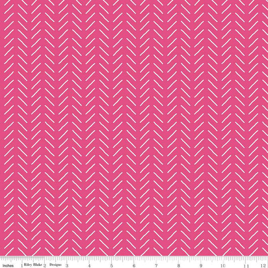 SALE Fleur Bias Lines C9876 Dark Pink - Riley Blake Designs - Geometric Dashes Stripes Stripe Pink White -  Quilting Cotton Fabric