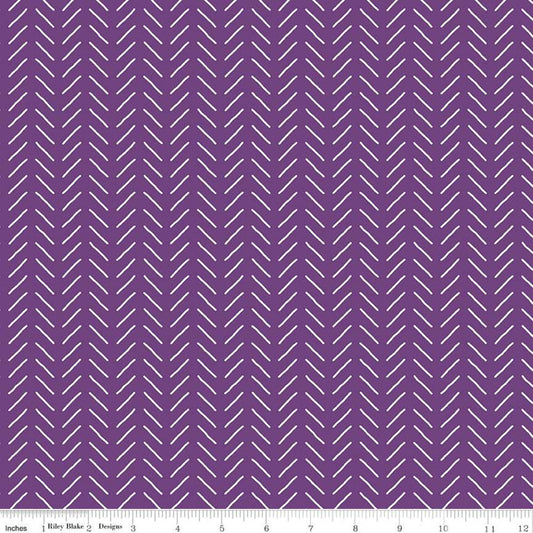 SALE Fleur Bias Lines C9876 Dark Purple - Riley Blake Designs - Geometric Dashes Stripes Stripe Purple White -  Quilting Cotton Fabric