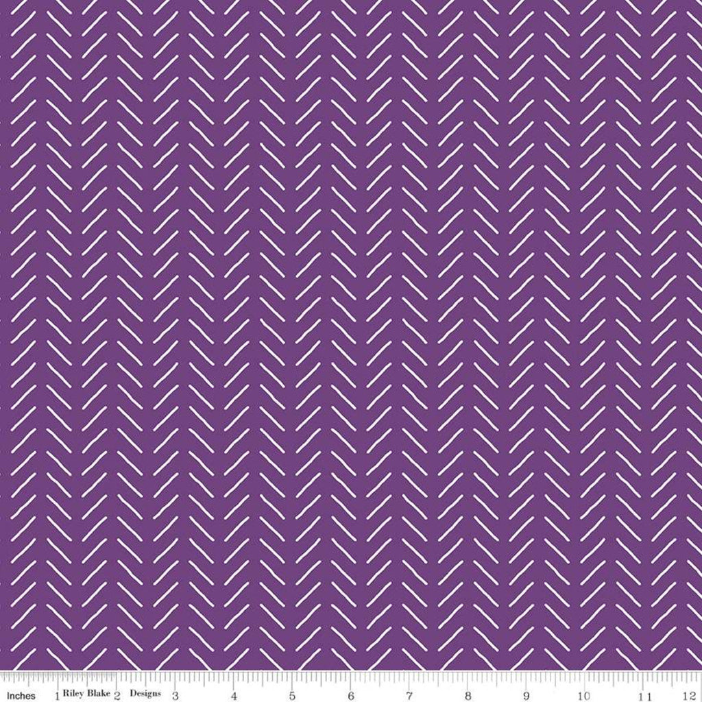 SALE Fleur Bias Lines C9876 Dark Purple - Riley Blake Designs - Geometric Dashes Stripes Stripe Purple White -  Quilting Cotton Fabric