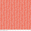 CLEARANCE New Dawn Clover Stripe C9854 Coral - Riley Blake Designs - Orange Pink Floral Flowers Leaves Striped Stripes -  Quilting Cotton