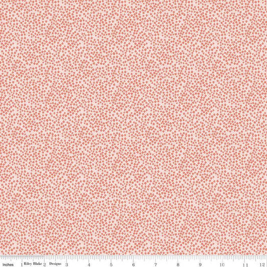 DEAL New Dawn Blossoms C9855 Blush - Riley Blake Designs - Pink Floral Flowers Pin Dots - Quilting Cotton Fabric