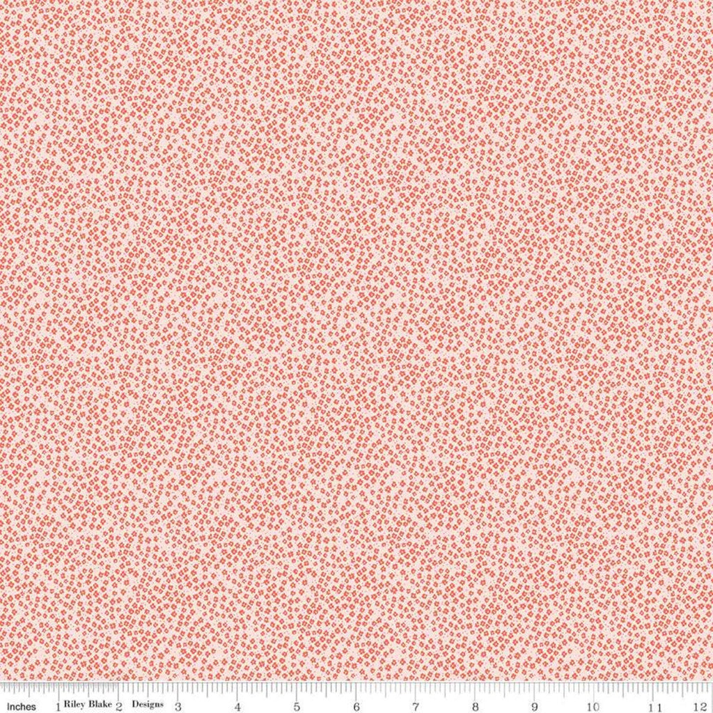 SALE New Dawn Blossoms C9855 Blush - Riley Blake Designs - Pink Floral Flowers Pin Dots - Quilting Cotton Fabric