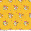 CLEARANCE Idyllic Bouquets C9882 Mustard - Riley Blake Designs - Flowers Floral Dots Yellow Cream - Quilting Cotton Fabric