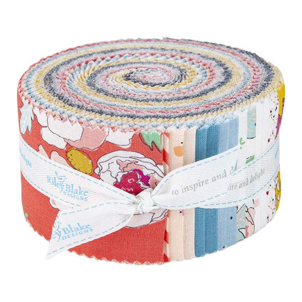 SALE  Idyllic 2.5-Inch Rolie Polie Jelly Roll 40 pieces Riley Blake Designs - Precut Bundle - Floral Flowers - Quilting Cotton Fabric